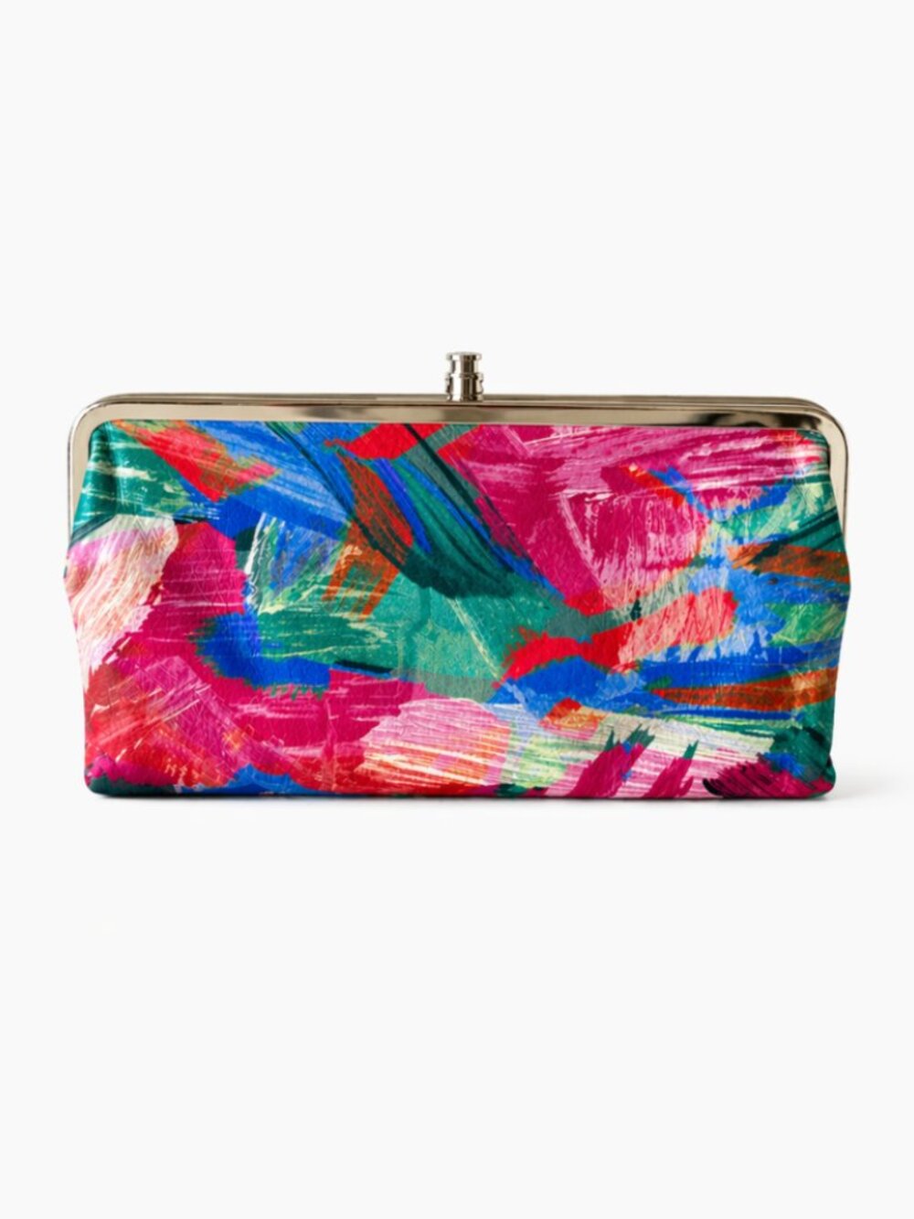 HOBO Lauren Double Frame Clutch Wallet Tropic Floral Multicolor Print NWOT